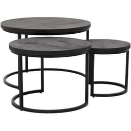 Salontafel Enzo set van 3 zwart - 5