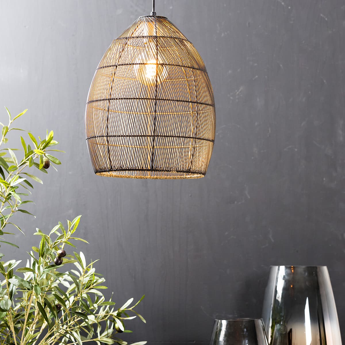 Hanglamp Madita 30x37cm zwart goud - 3