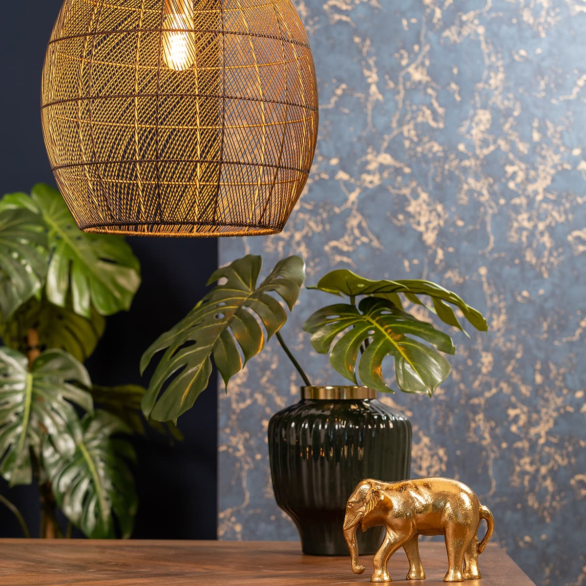 Hanglamp Madita 30x37cm zwart goud - 2