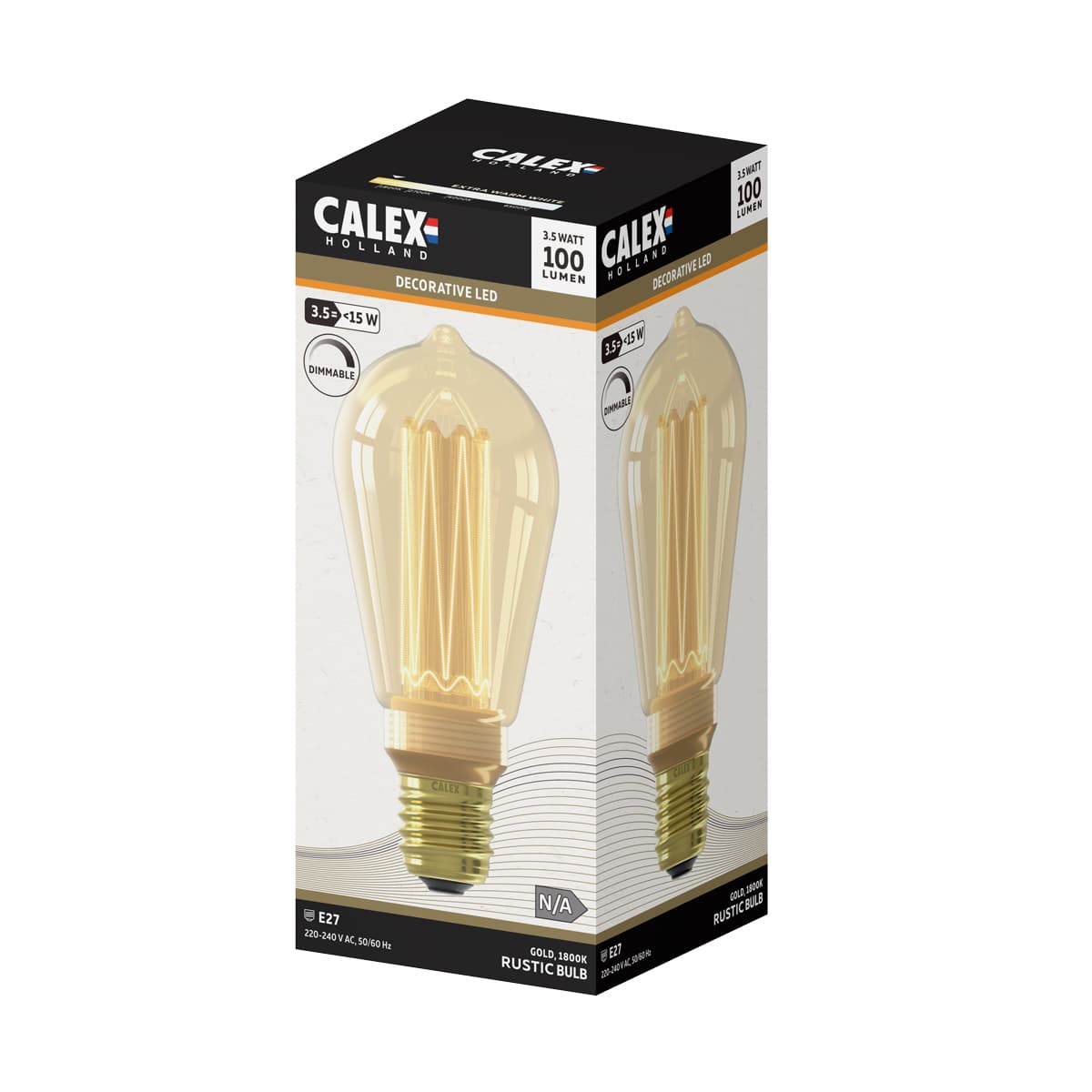 Lichtbron Rustieklamp Goud E27 Fiber 120lm  - 4