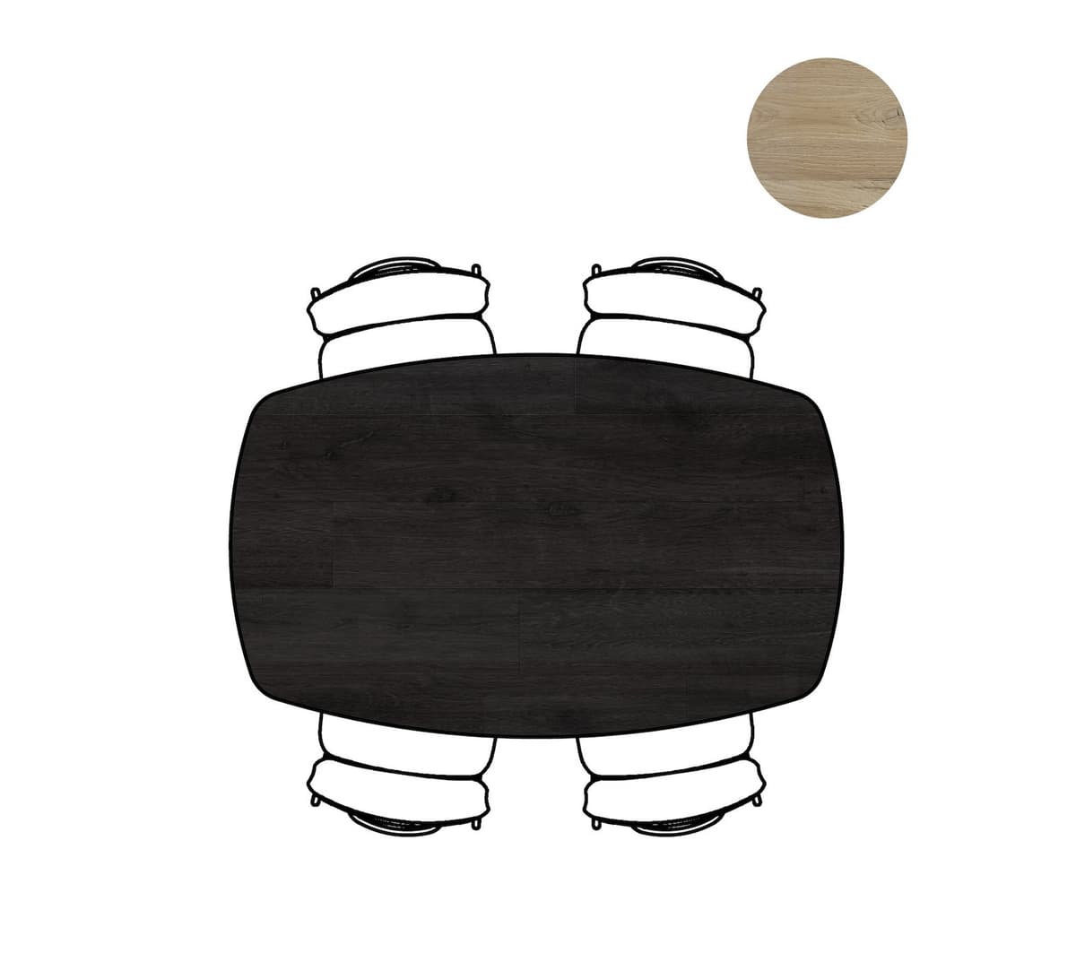 Tafel ovaal 160x100 cnp Arvada Onyx Nebbia - 3