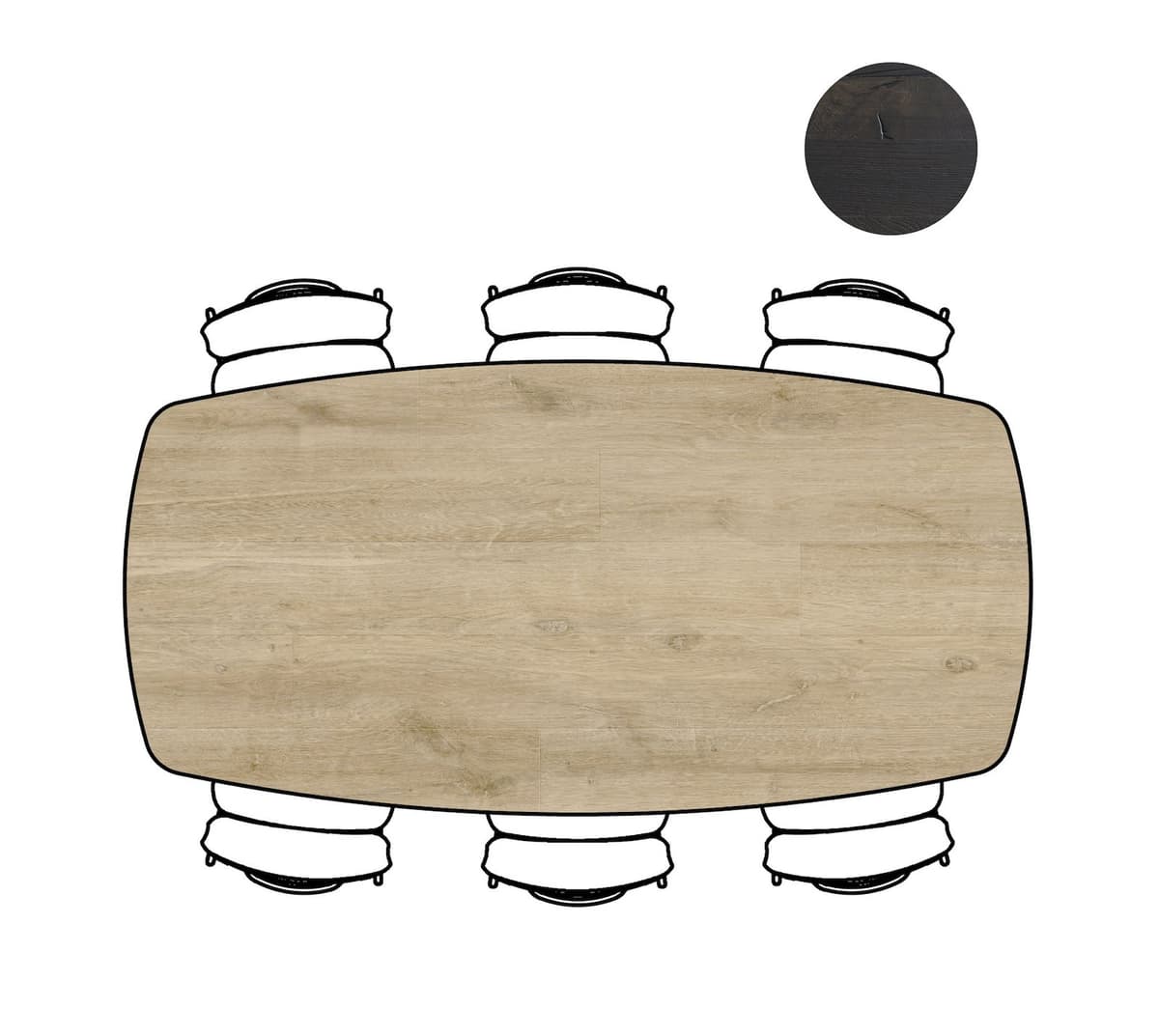 Tafel ovaal 220x110cm Arvada natural - 7