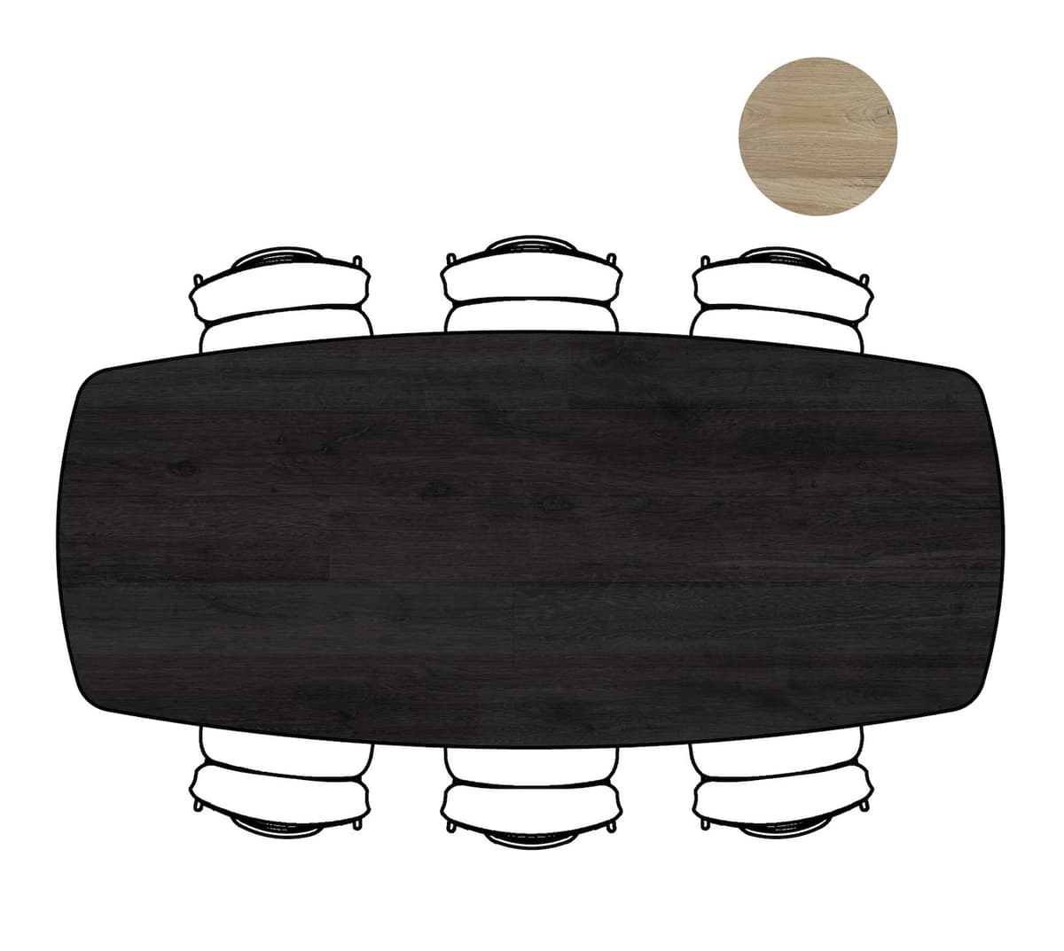 Tafel ovaal 250x110cm Arvada Onyx - 3
