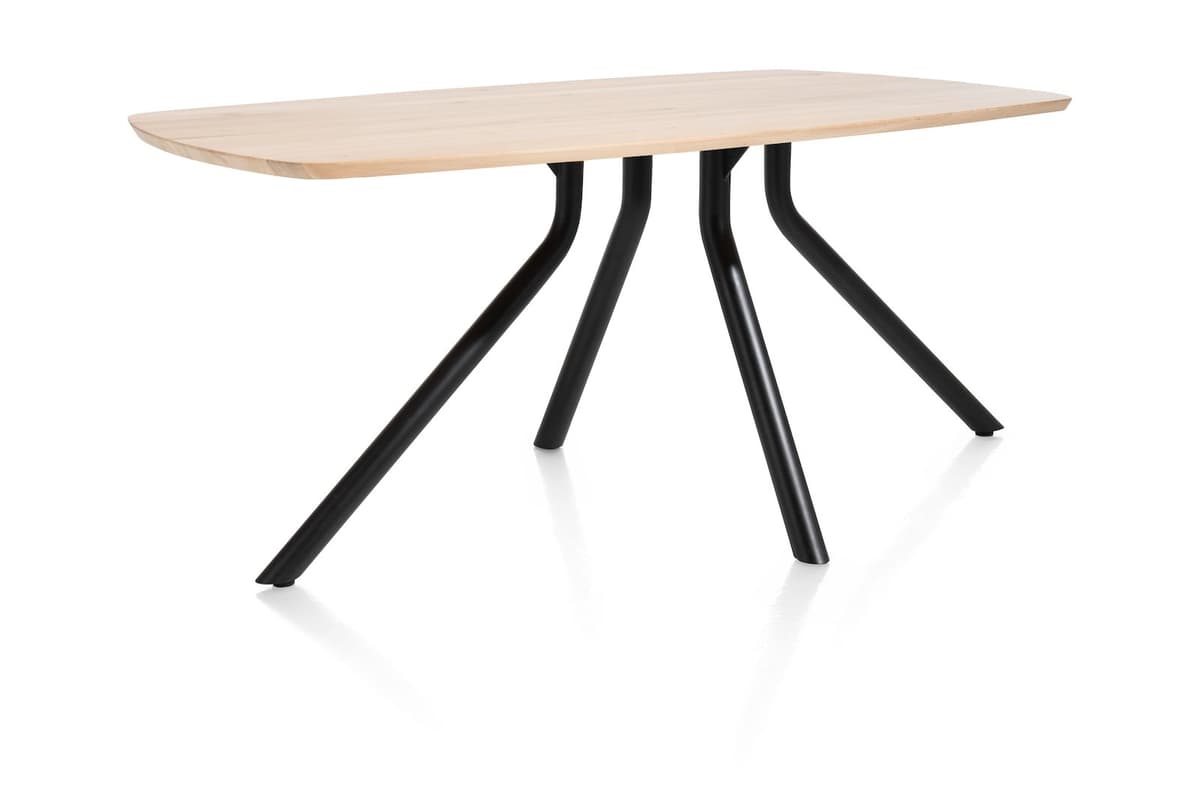 Tafel ovaal 160x100 cnp Arvada Centrale poot zwart natural - 2