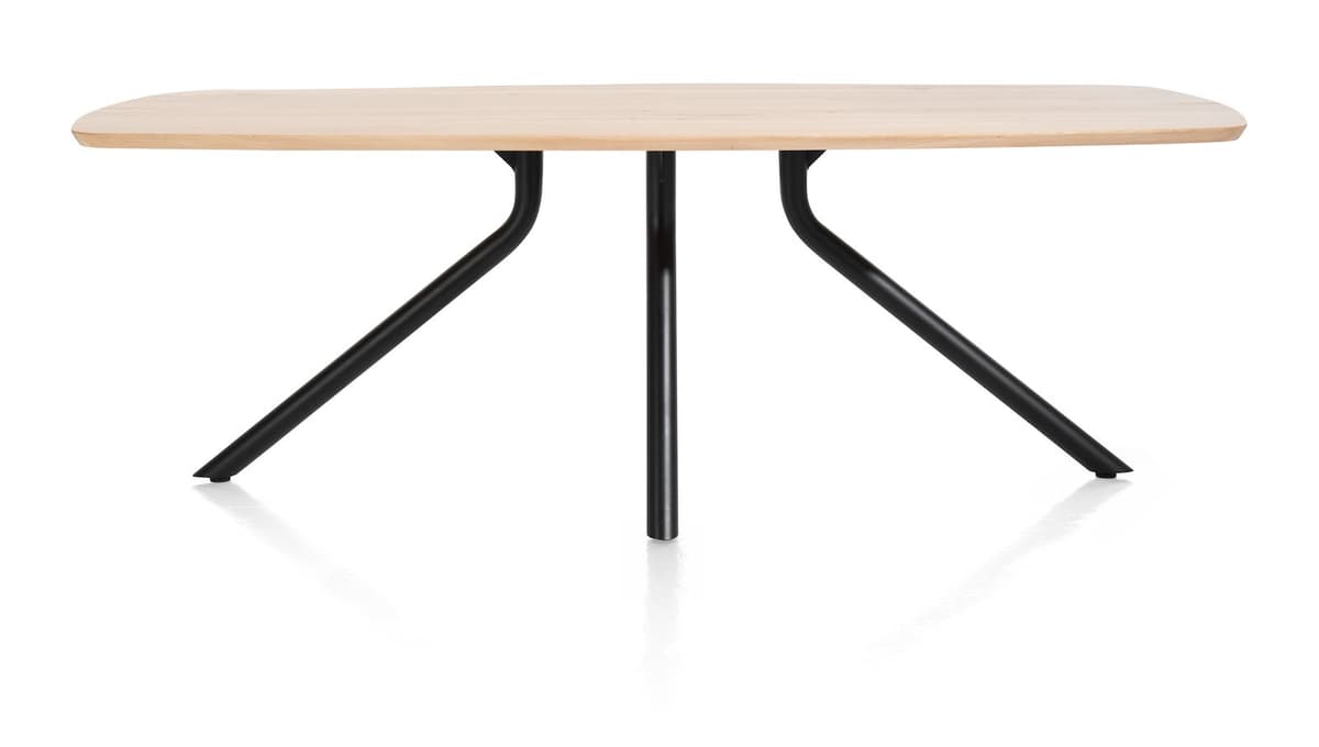 Tafel ovaal 190x100 cpt Arvada Centrale poot zwart natural - 1