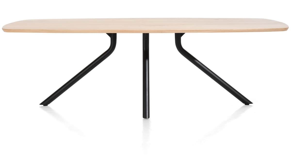 Tafel ovaal 250x110 cpt Arvada Centrale poot zwart natural - 1