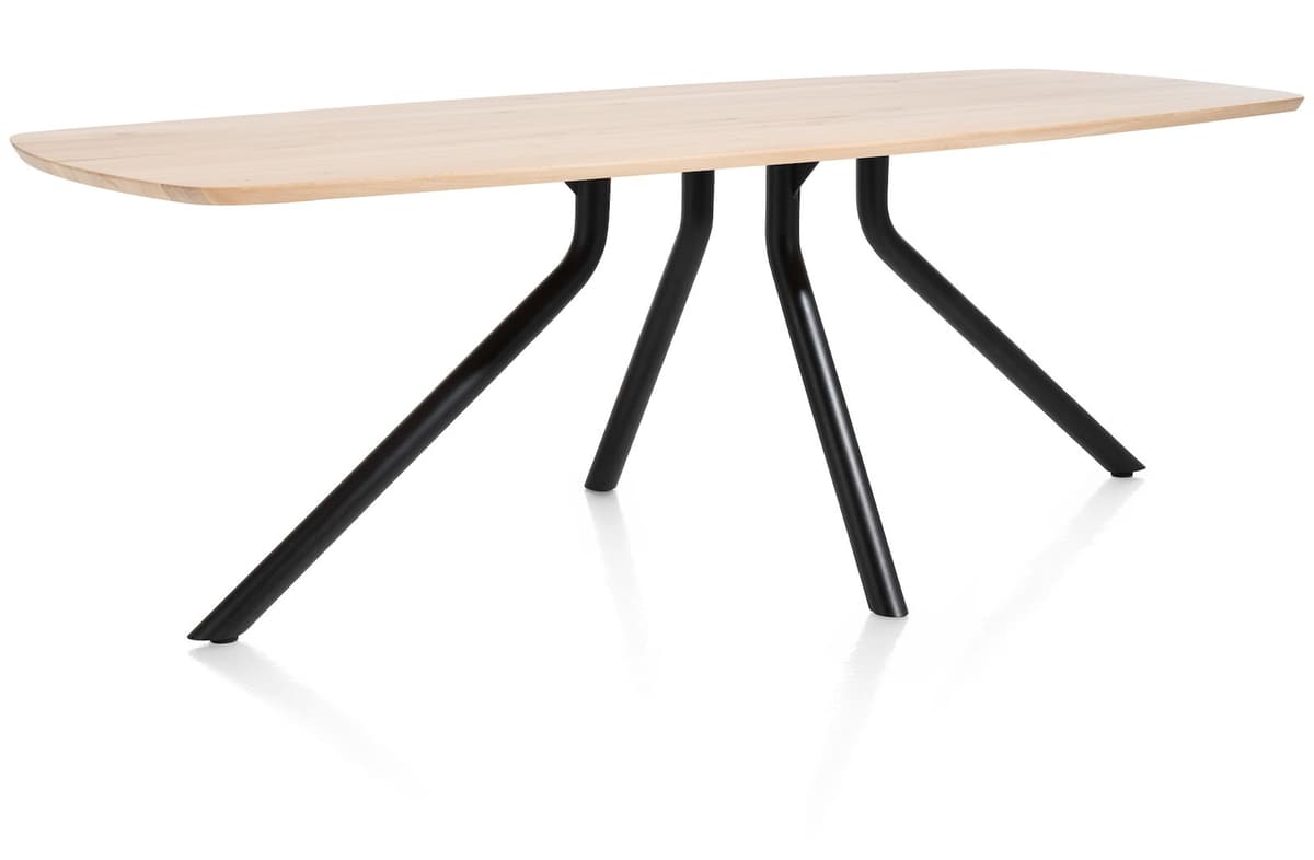 Tafel ovaal 250x110 cpt Arvada Centrale poot zwart natural - 2