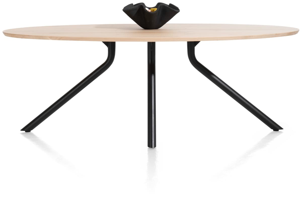 Tafel ellips 220x110 cp Arvada Centrale poot zwart natural - 1
