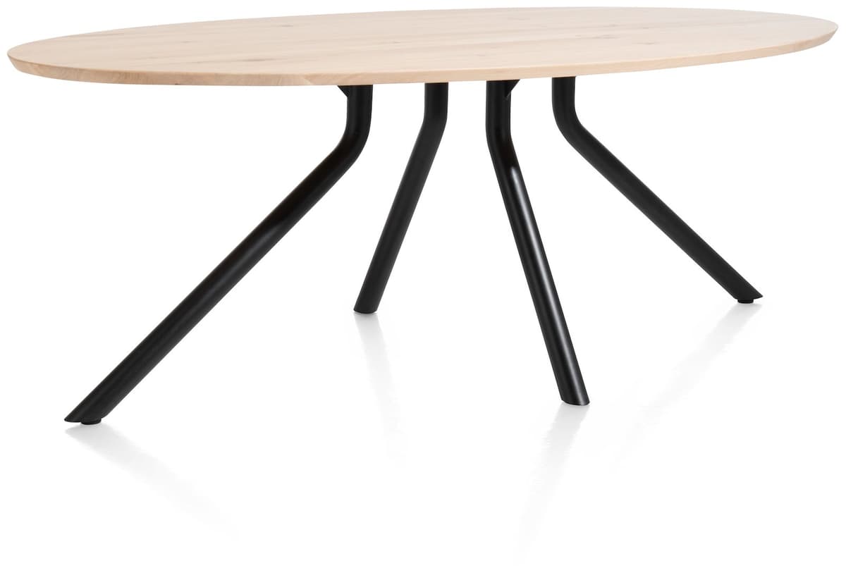 Tafel ellips 220x110 cp Arvada Centrale poot zwart natural - 4