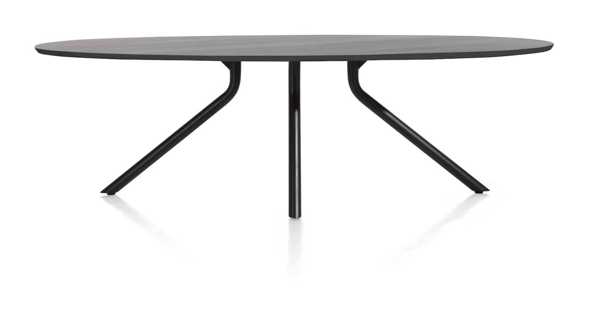 Tafel ellips 250x110 cp Arvada Centrale poot zwart Onyx - 1