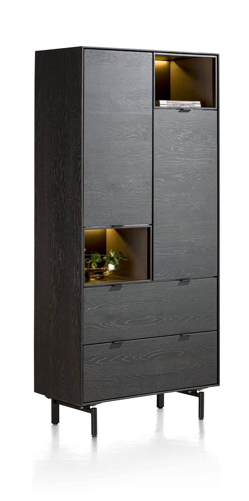 Bergkast 90 2dr2l2n Elements Onyx - 2