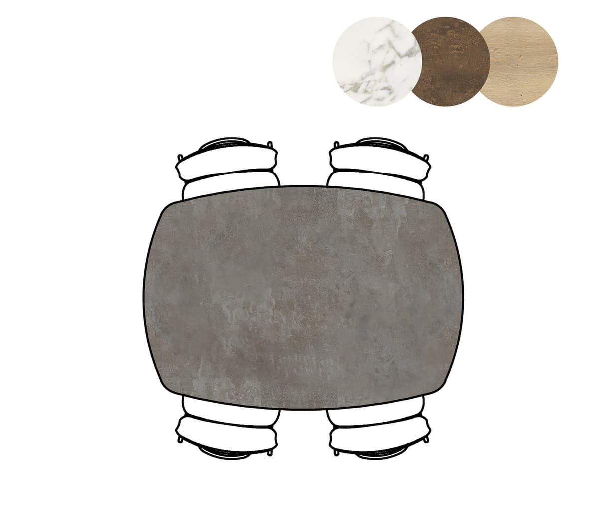 Bartafel ovaal 105x150 Masura Antraciet - 3