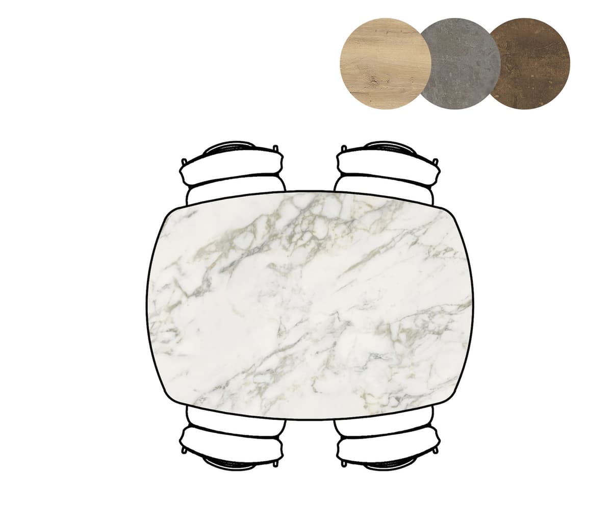 Bartafel ovaal 105x150 Masura wit - 5