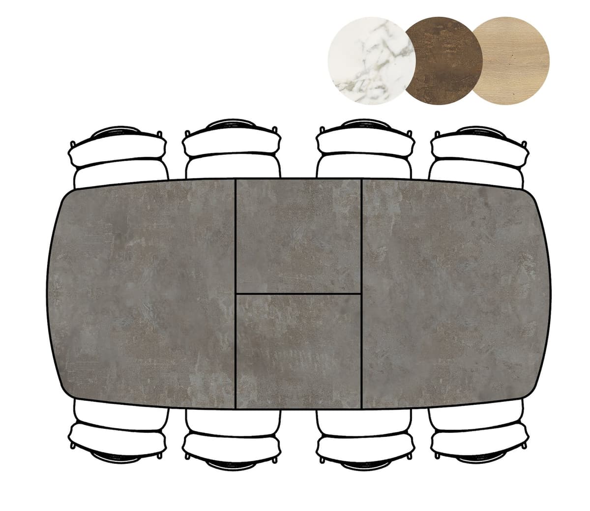 Tafel 110x180+60cm Masura Antraciet - 7