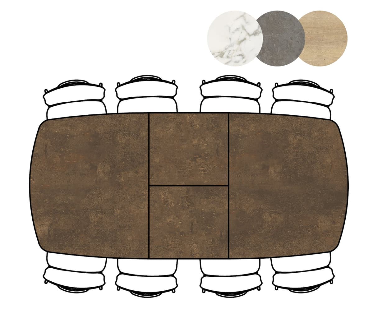 Tafel 110x180+60cm Masura Roest - 7