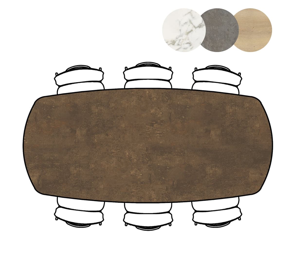 Bartafel ovaal 110x240 Masura Roest - 2