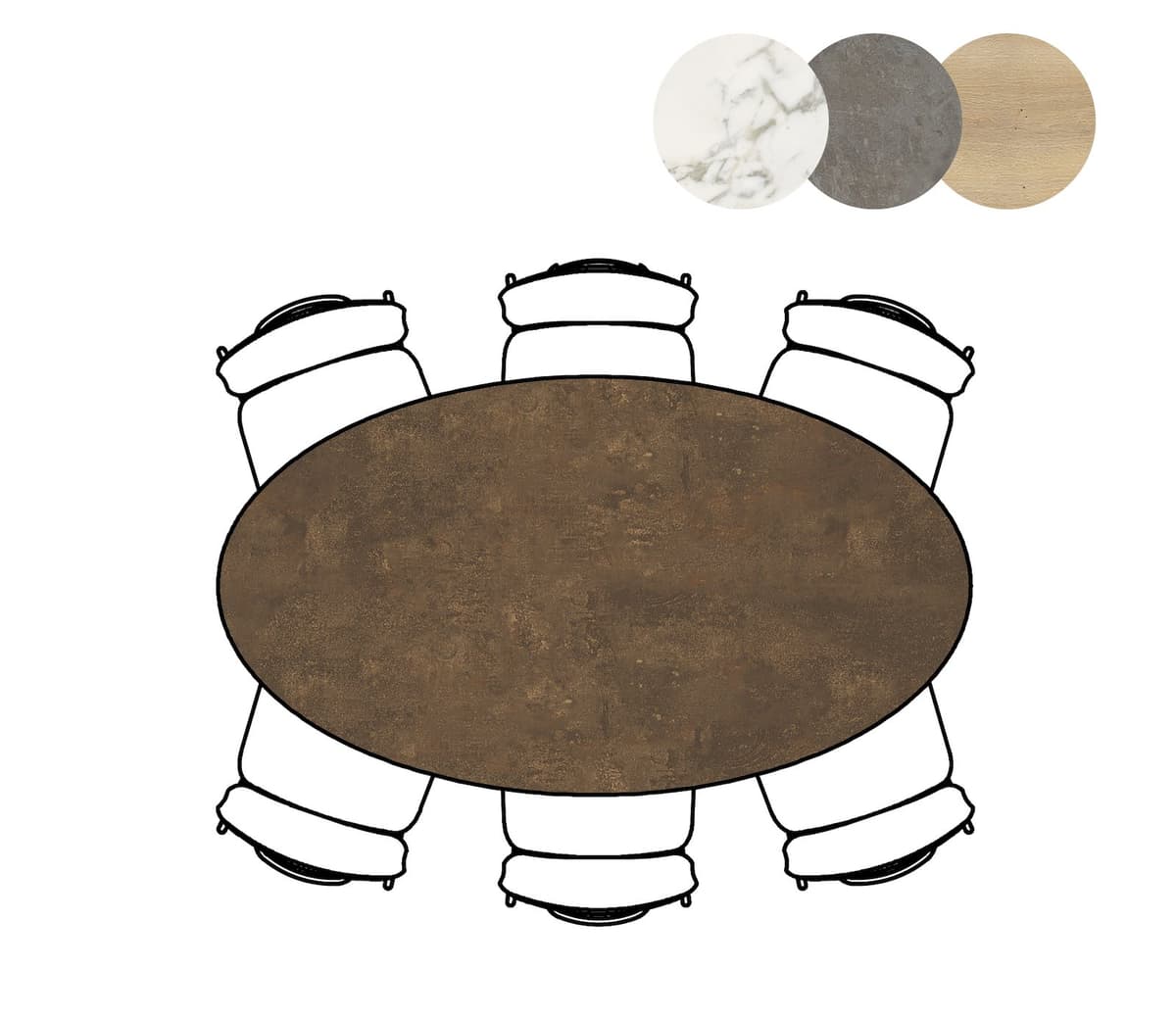 Bartafel 100x180 ellips Masura Roest - 3