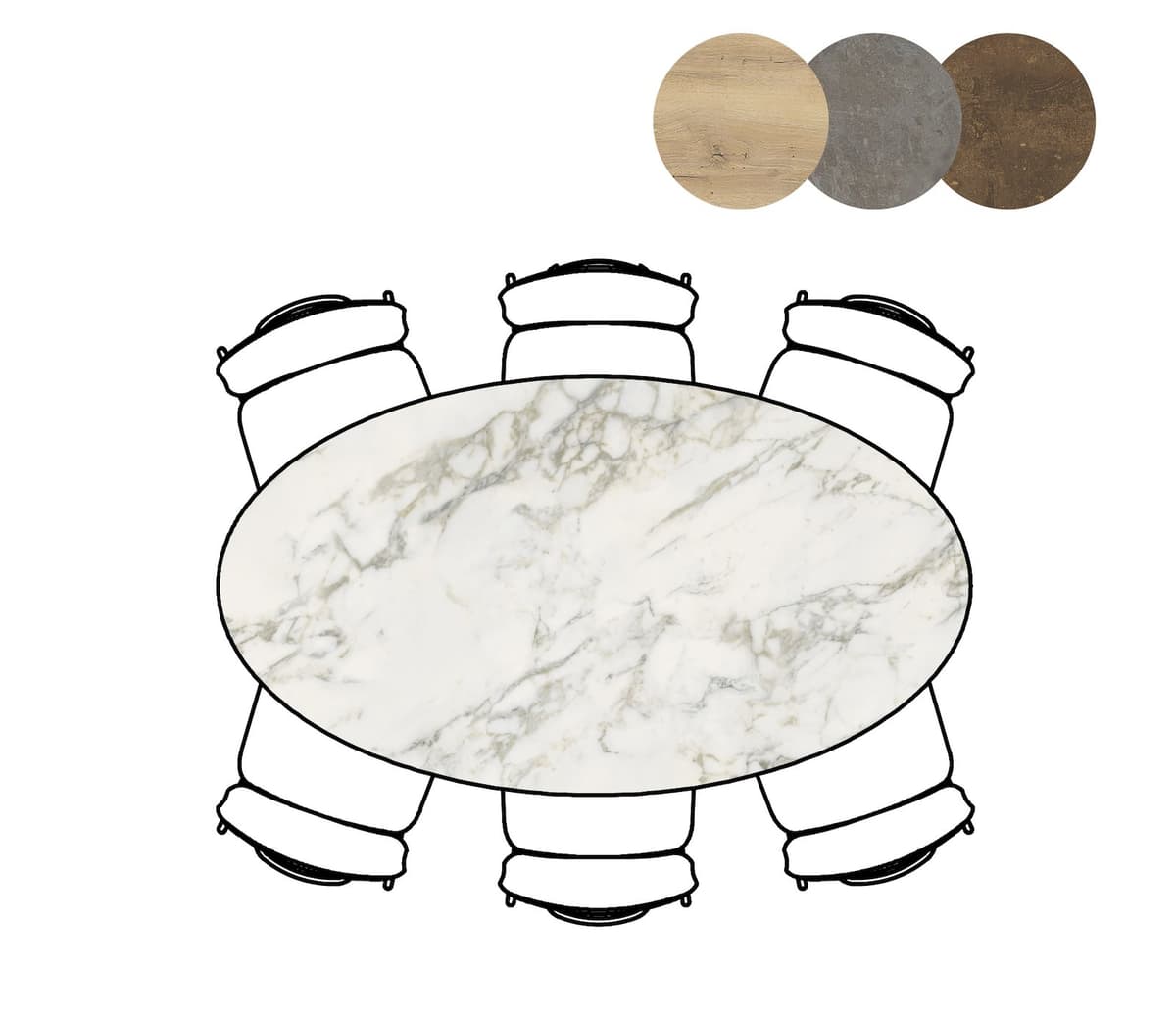 Tafel ellips 100x180cm Masura wit - 3