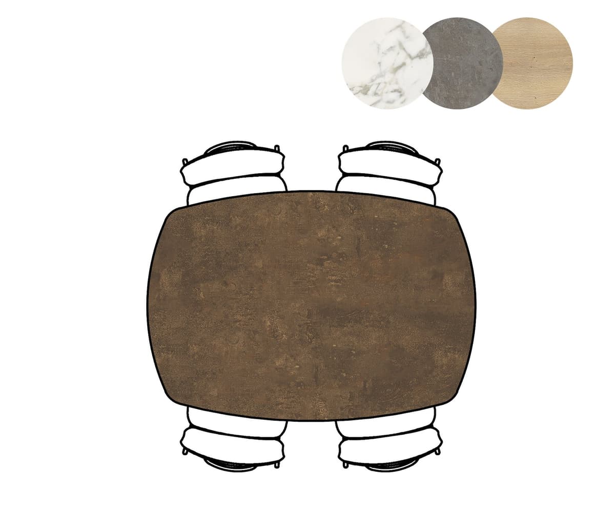 Bartafel ovaal 105x150 Masura Roest - 2