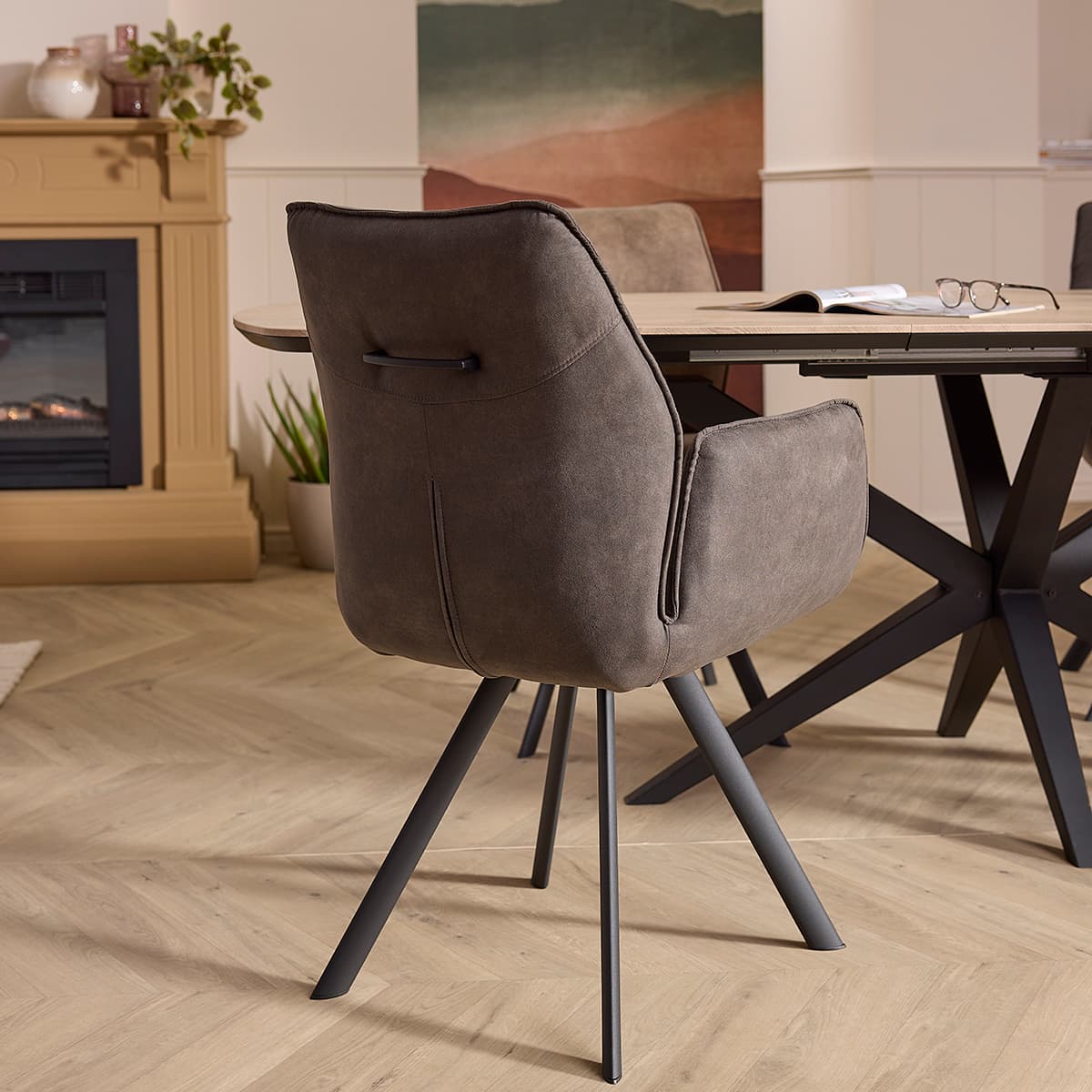 Eetkamerstoel Jaël met arm Grey - 4