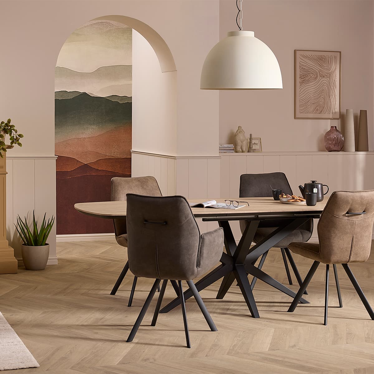 Eetkamerstoel Jaël met arm Grey - 2