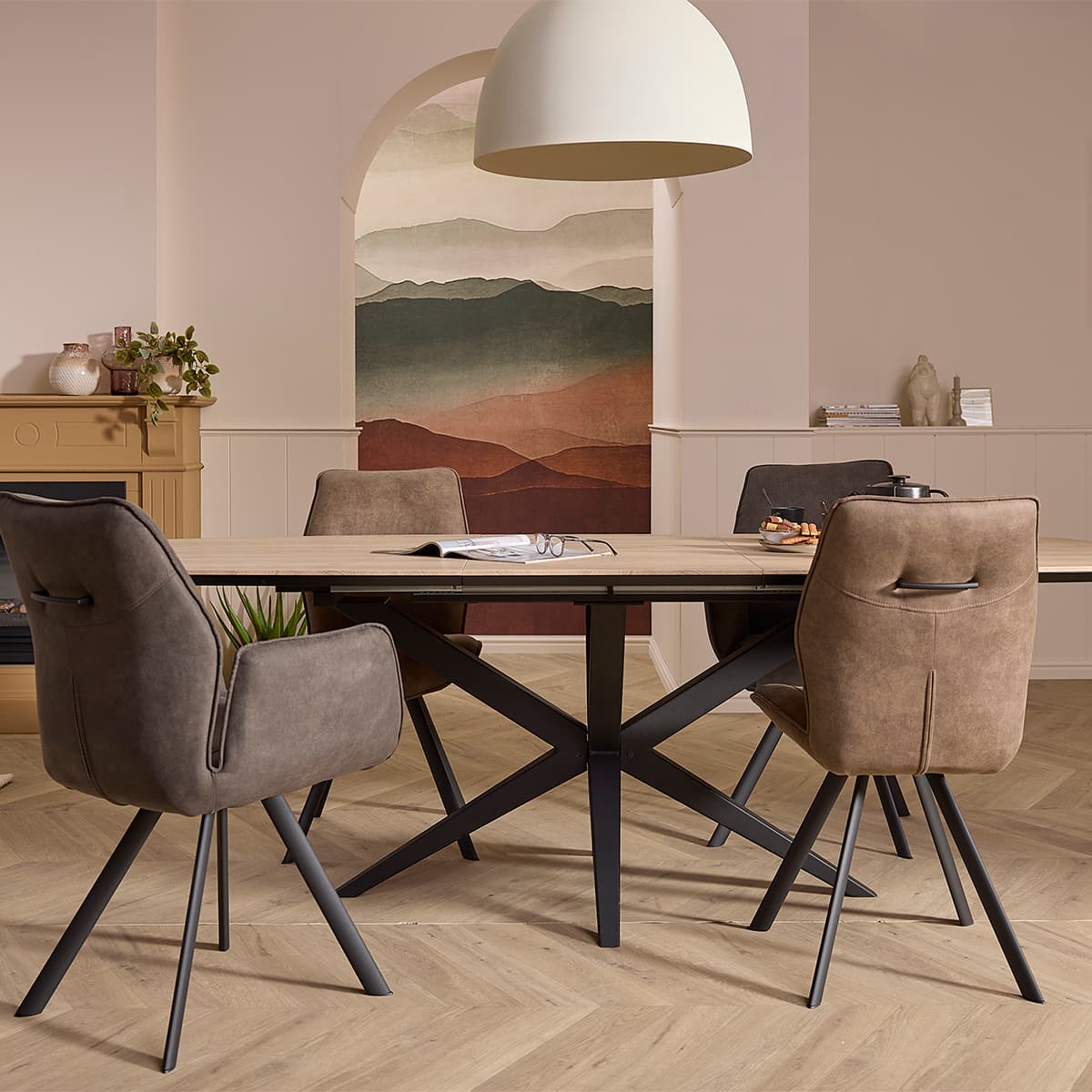 Eetkamerstoel Jaël zonder arm Stone - 2